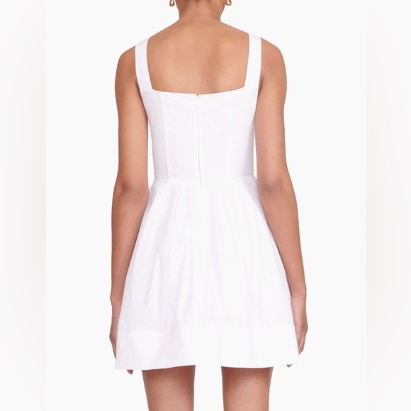 Staud Sutton lace-up mini dress, white, square neck, sleeveless, size 8. NWT - Picture 2 of 2